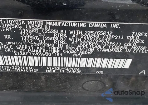 2009 Toyota Rav4 Limited from USA, damaged, VIN 2T3BF31V69W001181